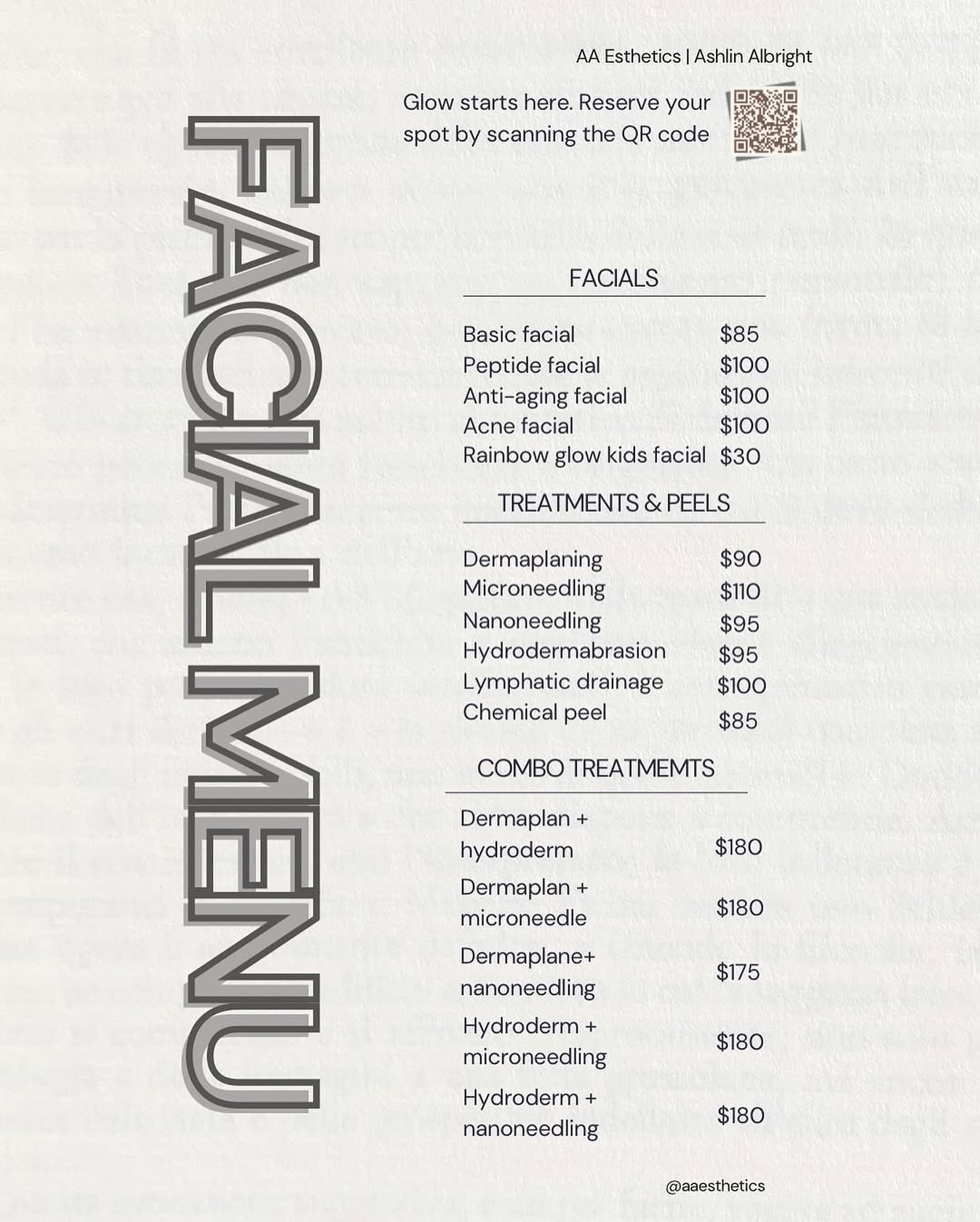 Luxe - *** ASHLIN’S Facial Menu *** Repost from @esthetics_byashlin ...