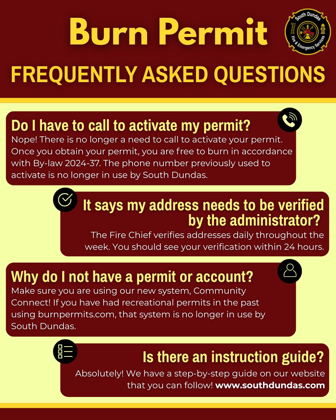 🔥Burn Permit... - South Dundas Fire & Emergency Services | Facebook