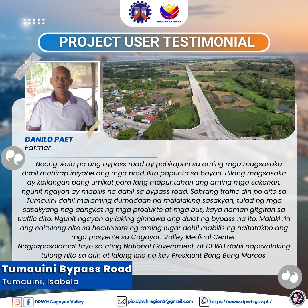 DPWH Cagayan Valley - Region 2 - READ I TESTIMONIAL FROM A PROJECT USER ...