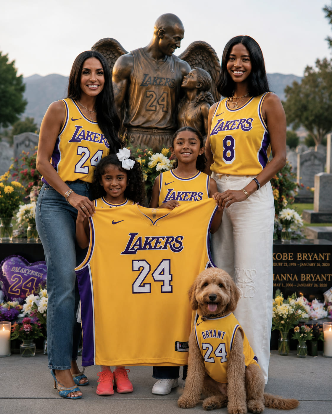 Vanessa Bryant visits Kobe and Gigi statue | Los Angeles, CA