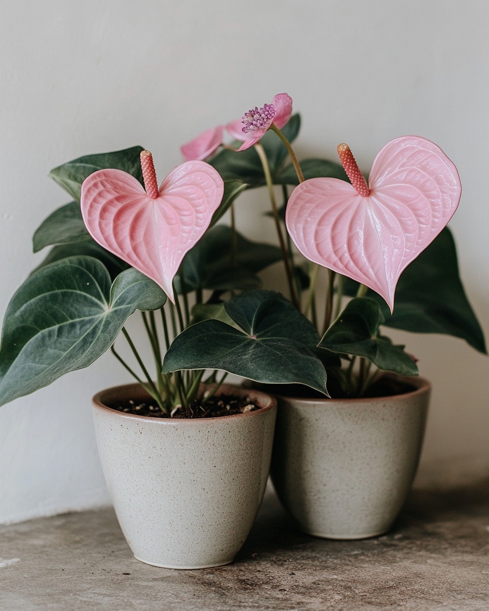 Pink lady anthurium arrangement