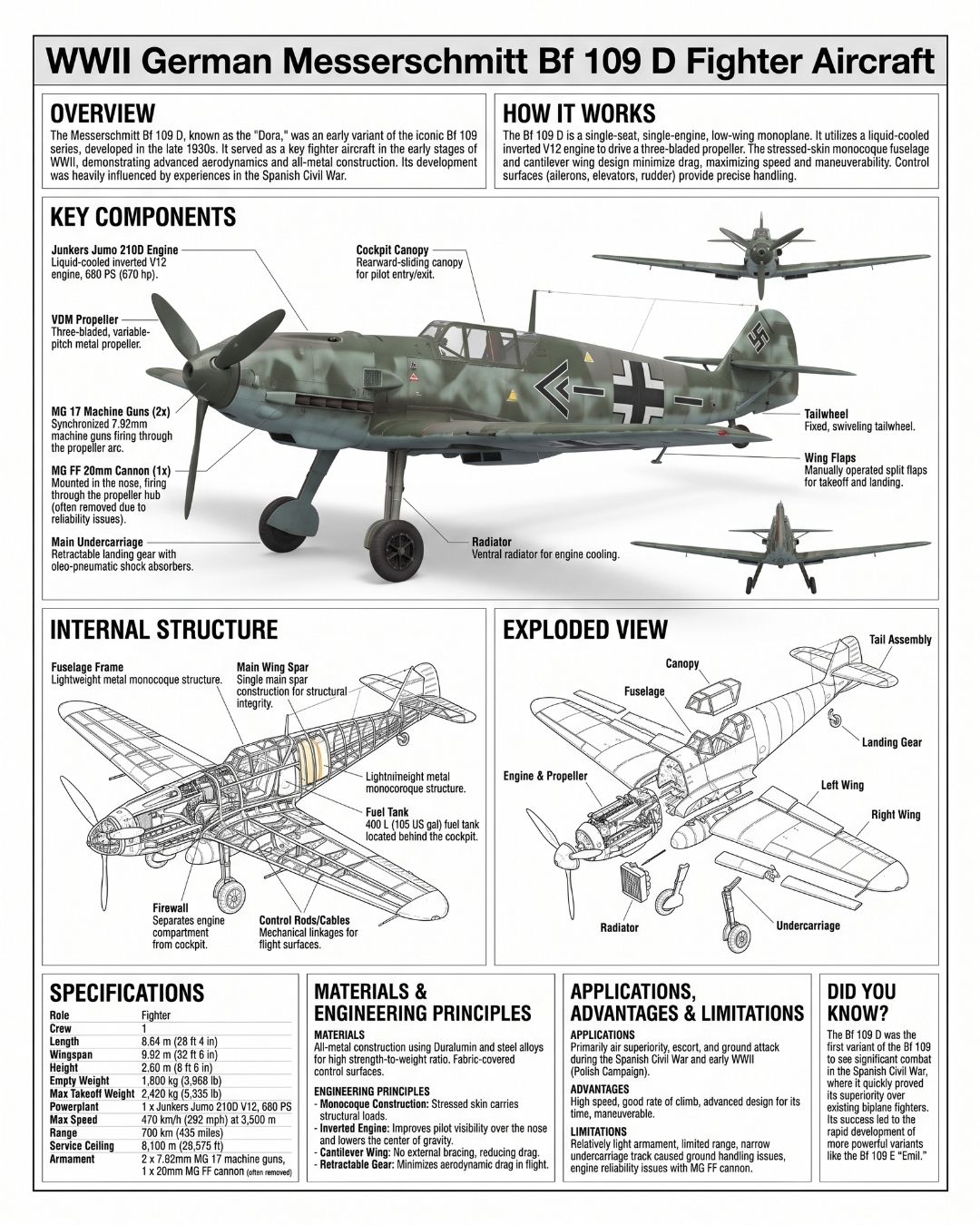 Introduction of the Messerschmitt Bf-109 fighter aircraft