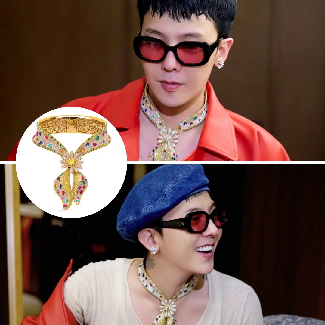 G-DRAGON Labubu is dressed in a blazing red rose jacket and a