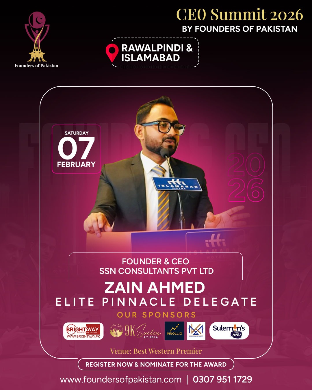 Founders - We are pleased to welcome Zain Ahmad, CEO – SSN Consultants ...
