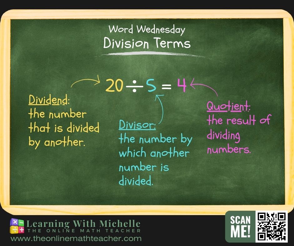 📚 Math Word Wednesday: Division 📊... - Learning with Michelle