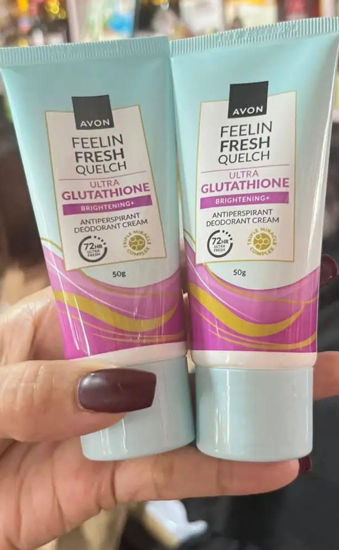 avon feelin fresh ultra glutathione QUELCH BRIGHTENING+ ANTIPERSPIRANT CREAM DEODORANT AVON FEELIN FRESH QUELCH ULTRA GLUTATHIONE BRIGHTENING+ ANTIPERSPIRANT DEODORANT DEODORANTCREAM CREAM 72HR PAESH 72HR FRESH 50g 50g Quicksilver Scientific Liquid Liposomal 100-ml (1000mcg/ml) Size:Single 30ml Sachet