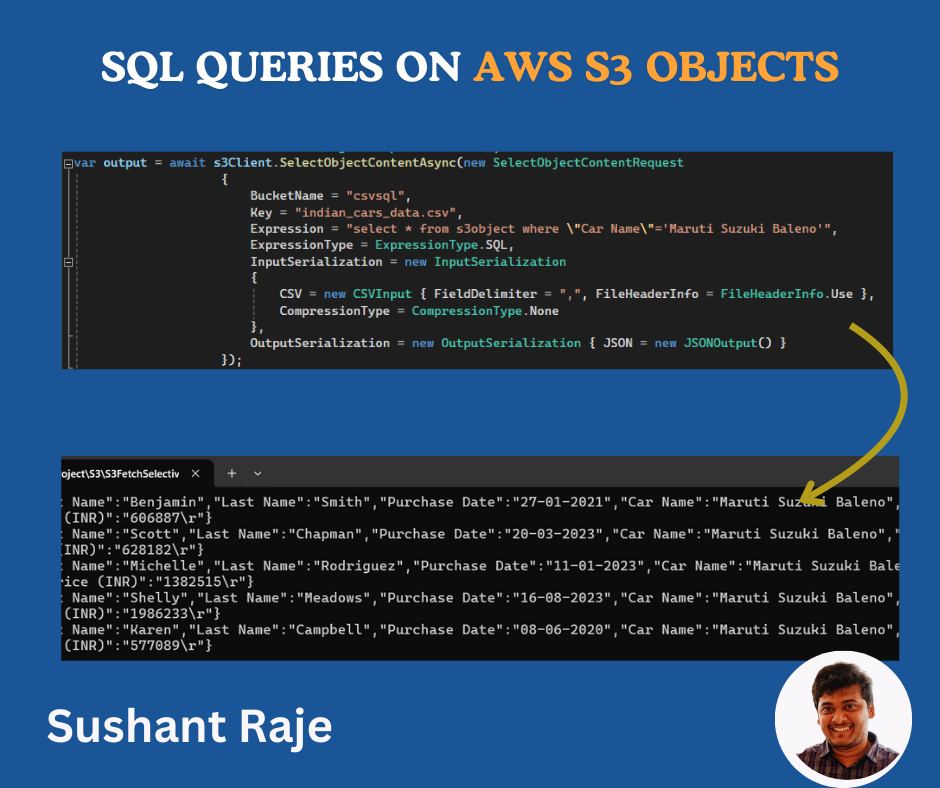 CoreDev - 𝗟𝗲𝘃𝗲𝗿𝗮𝗴𝗶𝗻𝗴 𝗦𝗤𝗟 𝗤𝘂𝗲𝗿𝗶𝗲𝘀 𝘄𝗶𝘁𝗵 𝗔𝗺𝗮𝘇𝗼𝗻 𝗦𝟯 𝗦𝗲𝗹𝗲𝗰𝘁💡 With Amazon S3 ...