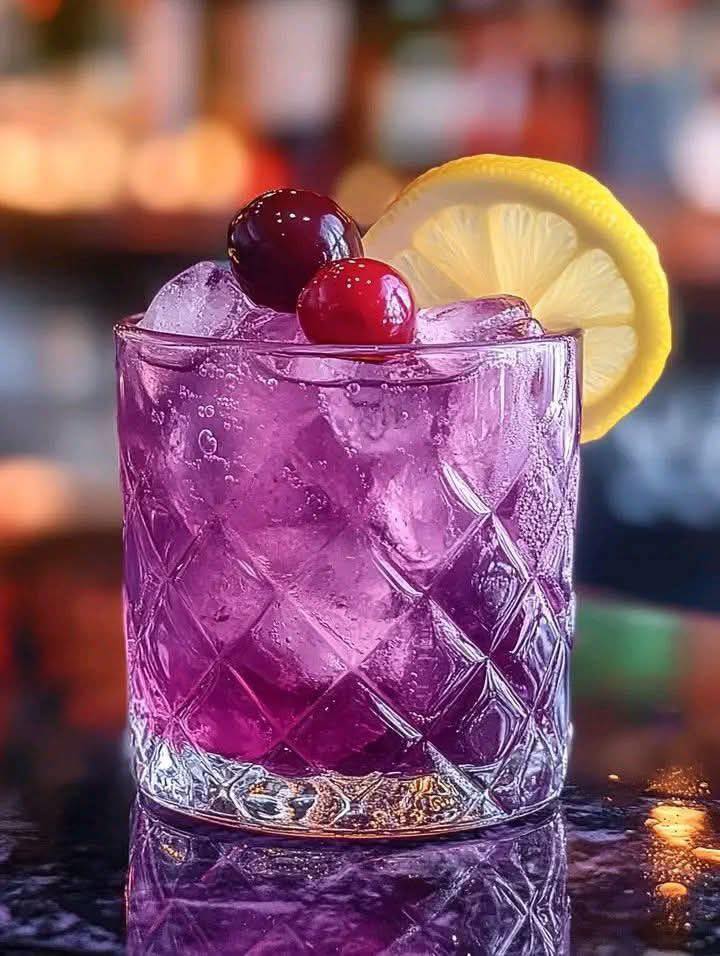 Purple Paradise Cocktail — Full Recipe Servings: 1 glass Prep time