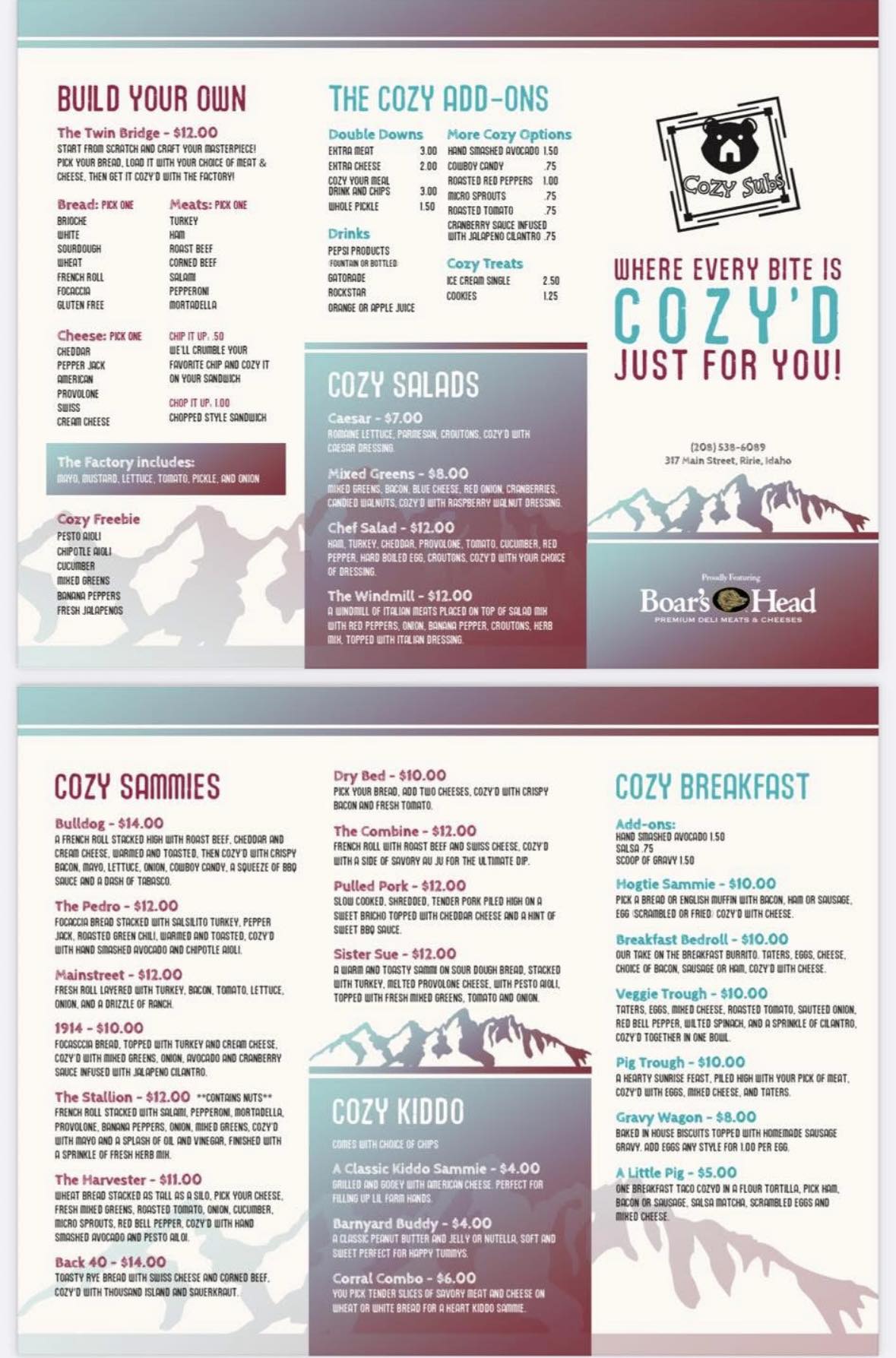 Cozy - 🥪 The wait is over… our menu is HERE! 🥪 From cozy classics to ...