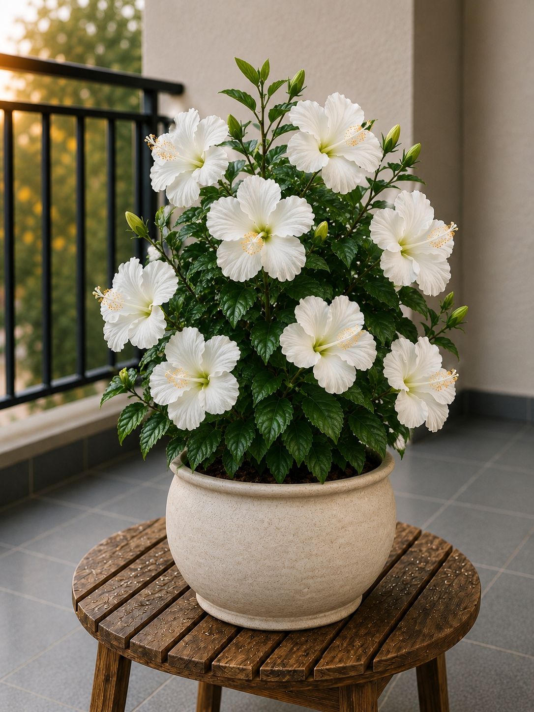 Hibiscus with white trim and middle