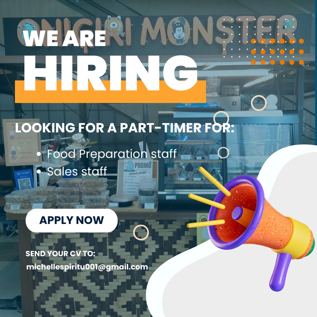 Onigiri - We're Hiring Part-Time Staff! 🚨 Join the Onigiri Monsters ...