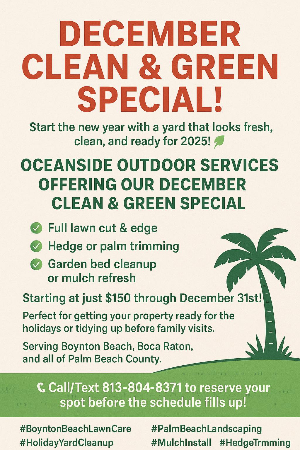 🎄 December Clean & Green... - Oceanside Outdoor Services | Facebook