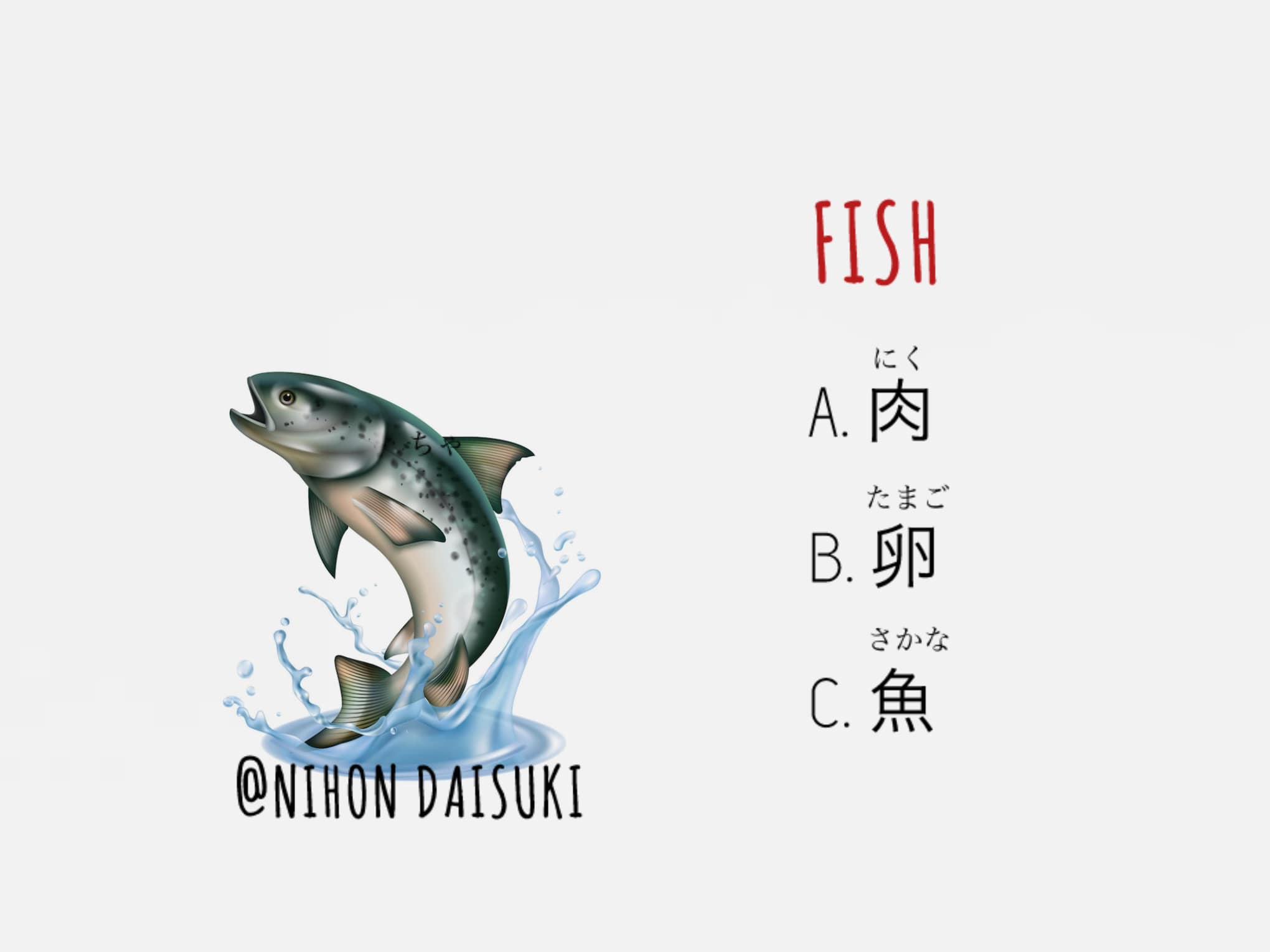 What is the Japanese kanji for fish?