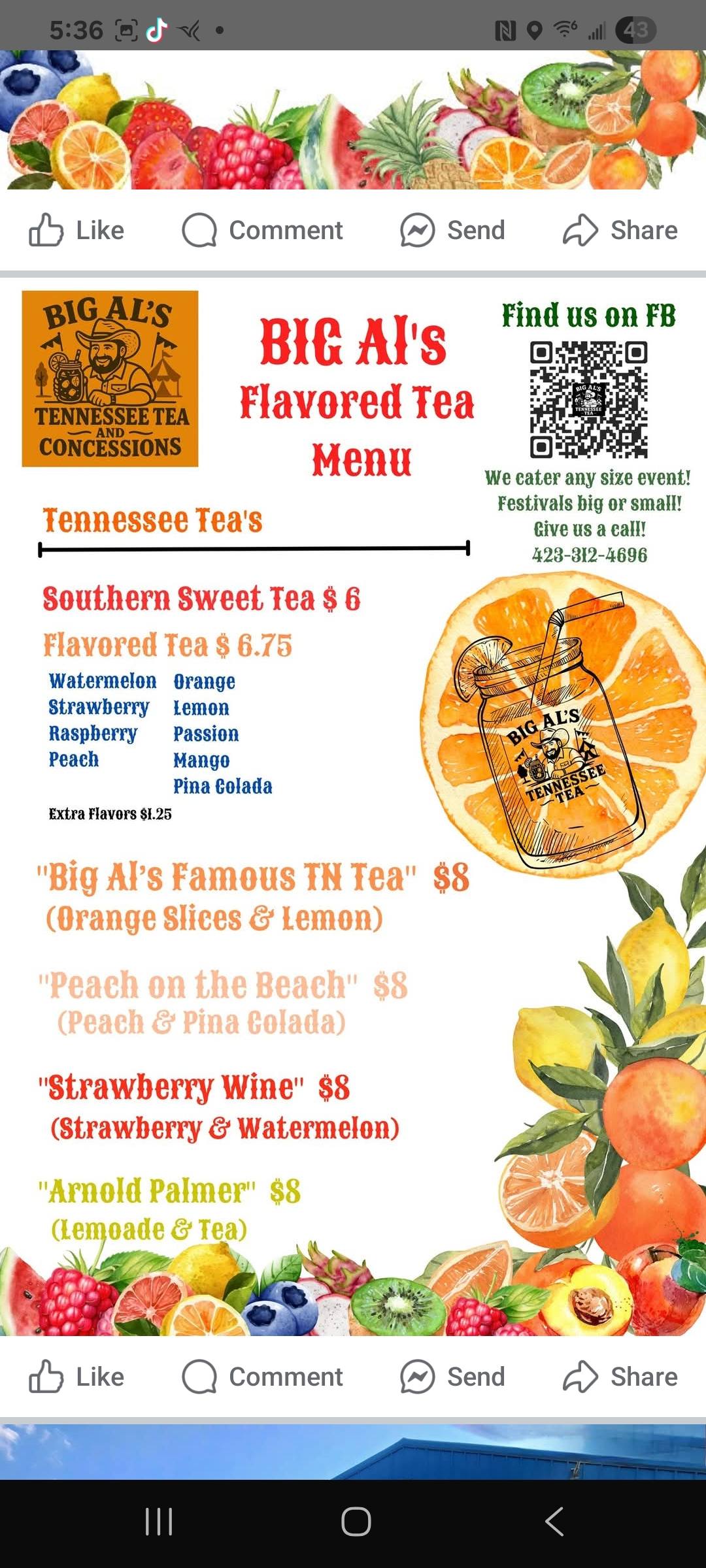 Big Al’s Tennessee Tea & Concessions | Newport TN