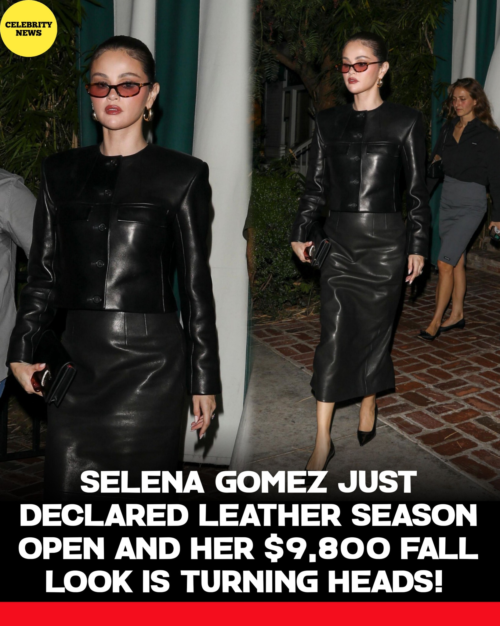 selena gomez leather dress Gomez's $9,800 fall look selena gomez dress