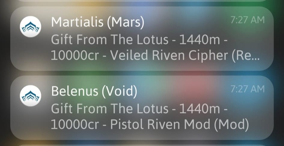 Warframe - Alert Veiled Riven Cipher + Pistol Riven Mod + 20k cred ...