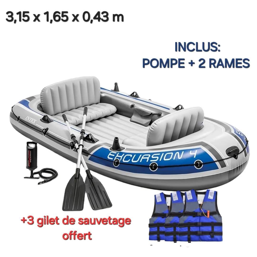 Bateau Gonflable Intex Mariner 4 - 4 Places, Inclus Gonfleur Et Rames