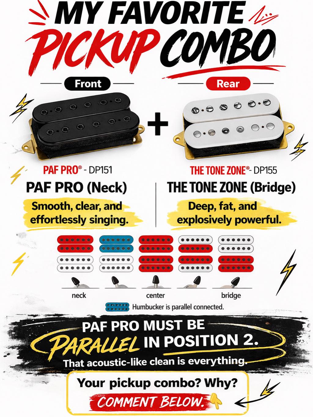 My Favorite Pickup Combo (Dimarzio PAF Pro + Tone Zone) Smooth