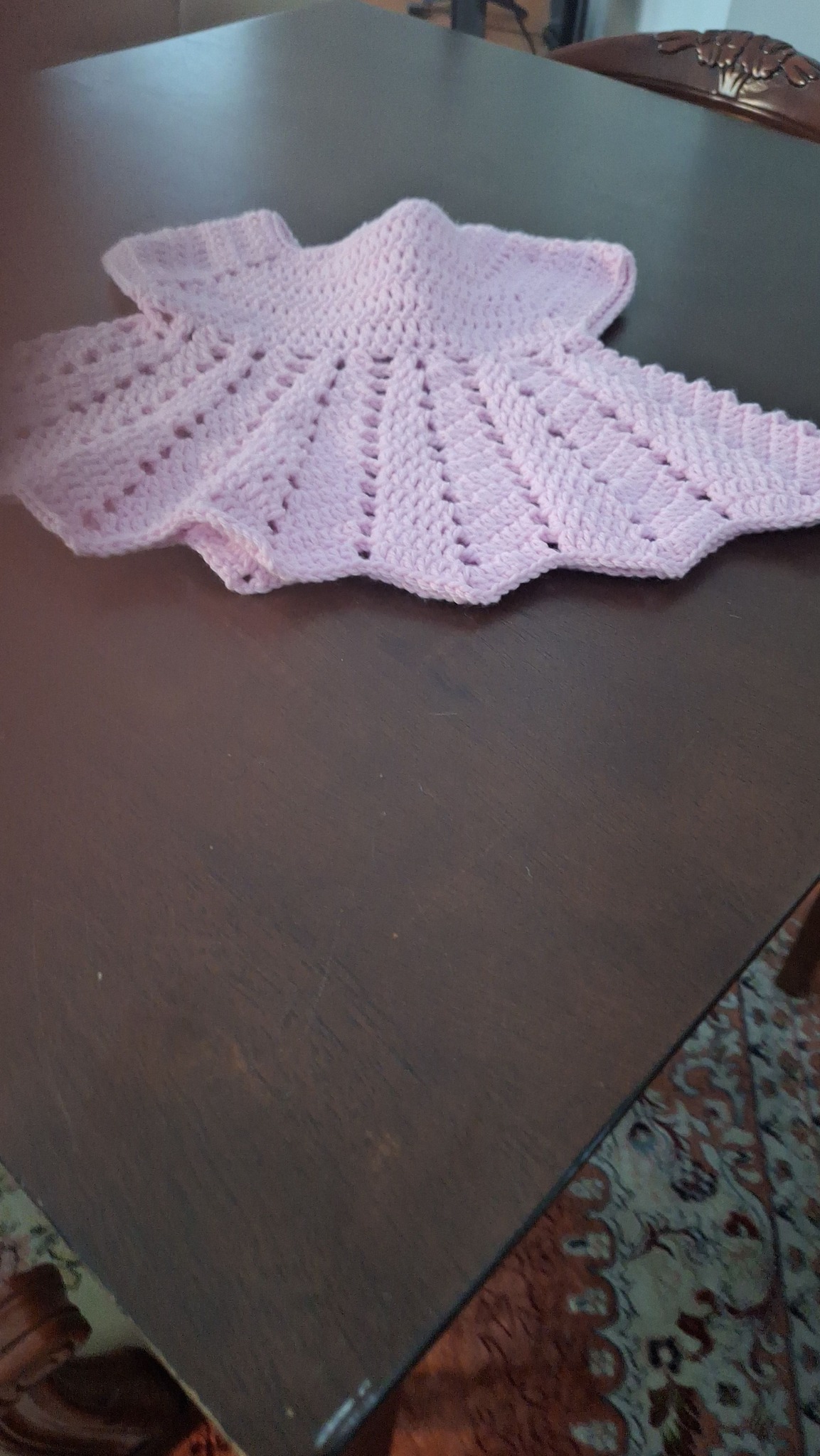 Robe Bébé Fille 1-2 Ans Rouge Et Jaune - Fait Main En Crochet Dentelle, Manches Longues, Parfaite Pour Occasion Spéciale