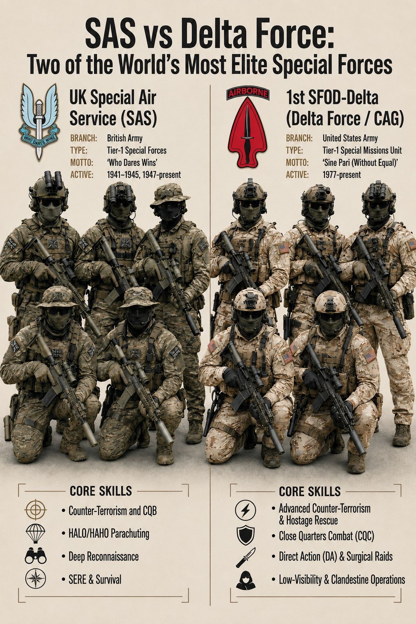 Which elite special forces would dominate the toughest mission