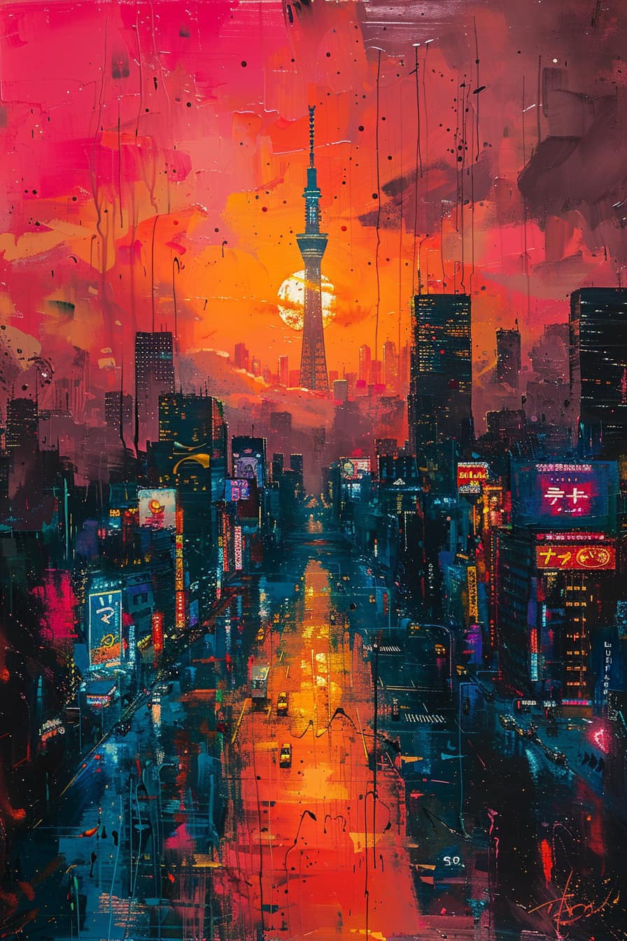 Tokyo 2075 - my AI art - Midjourney v 5.2 - Winter 2025