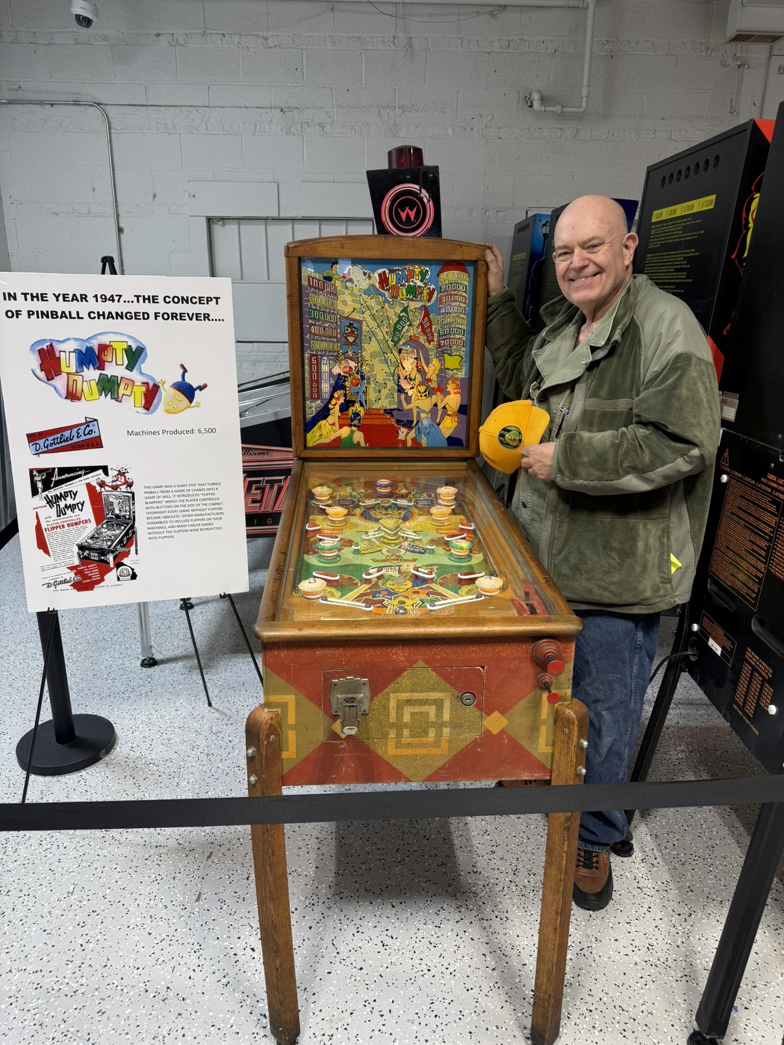 Humpty Dumpty from 1947. First game with flippers and it had 6! My