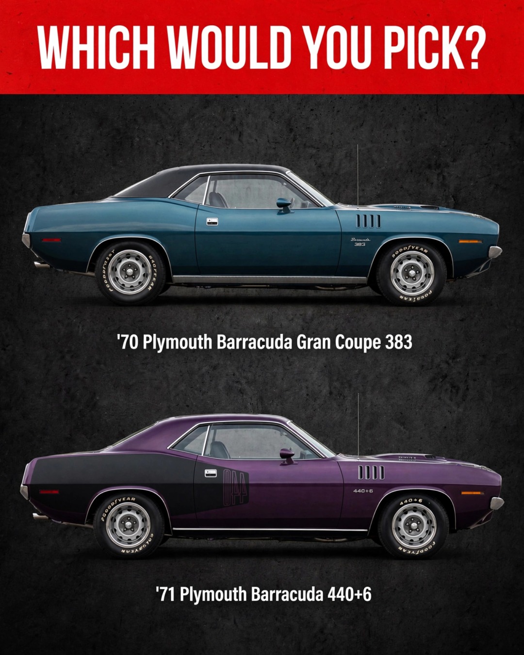 Big block killer notchback Plymouth Barracuda
