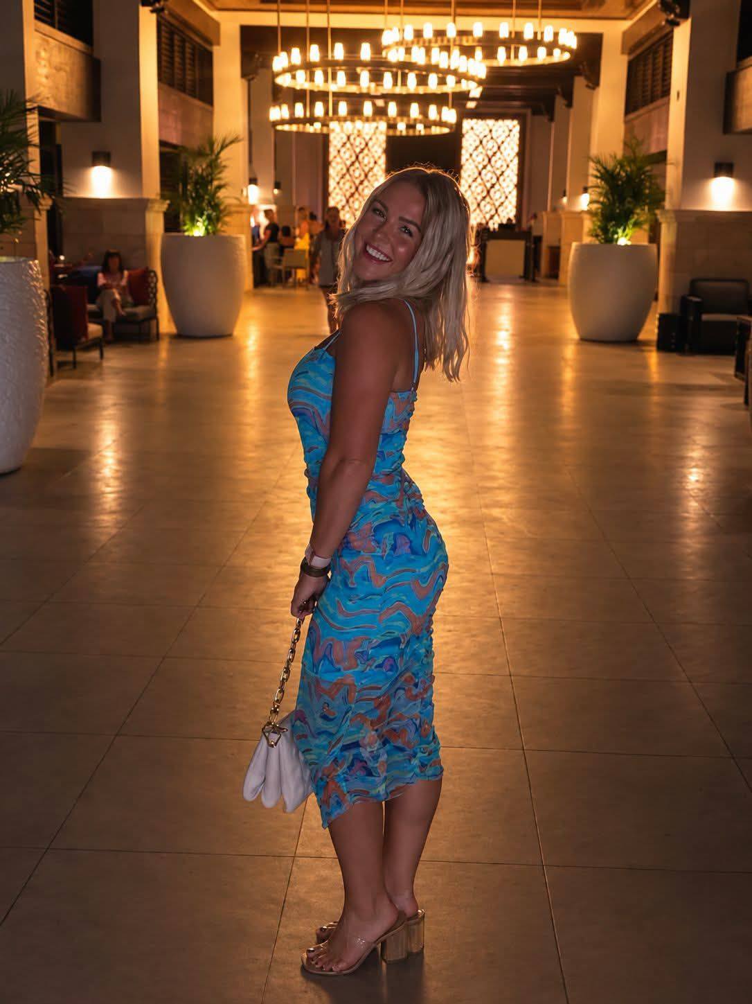 karoline leavitt blue dress Leavitt's Stunning Appearance teens dresses