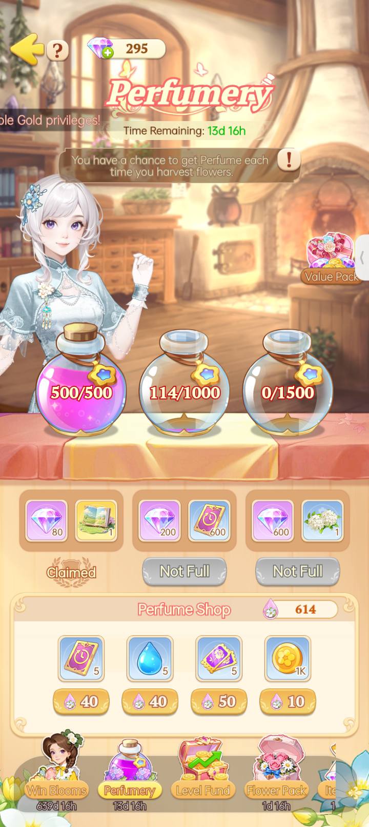 Getting the flower with rare flowers in the cozy florist