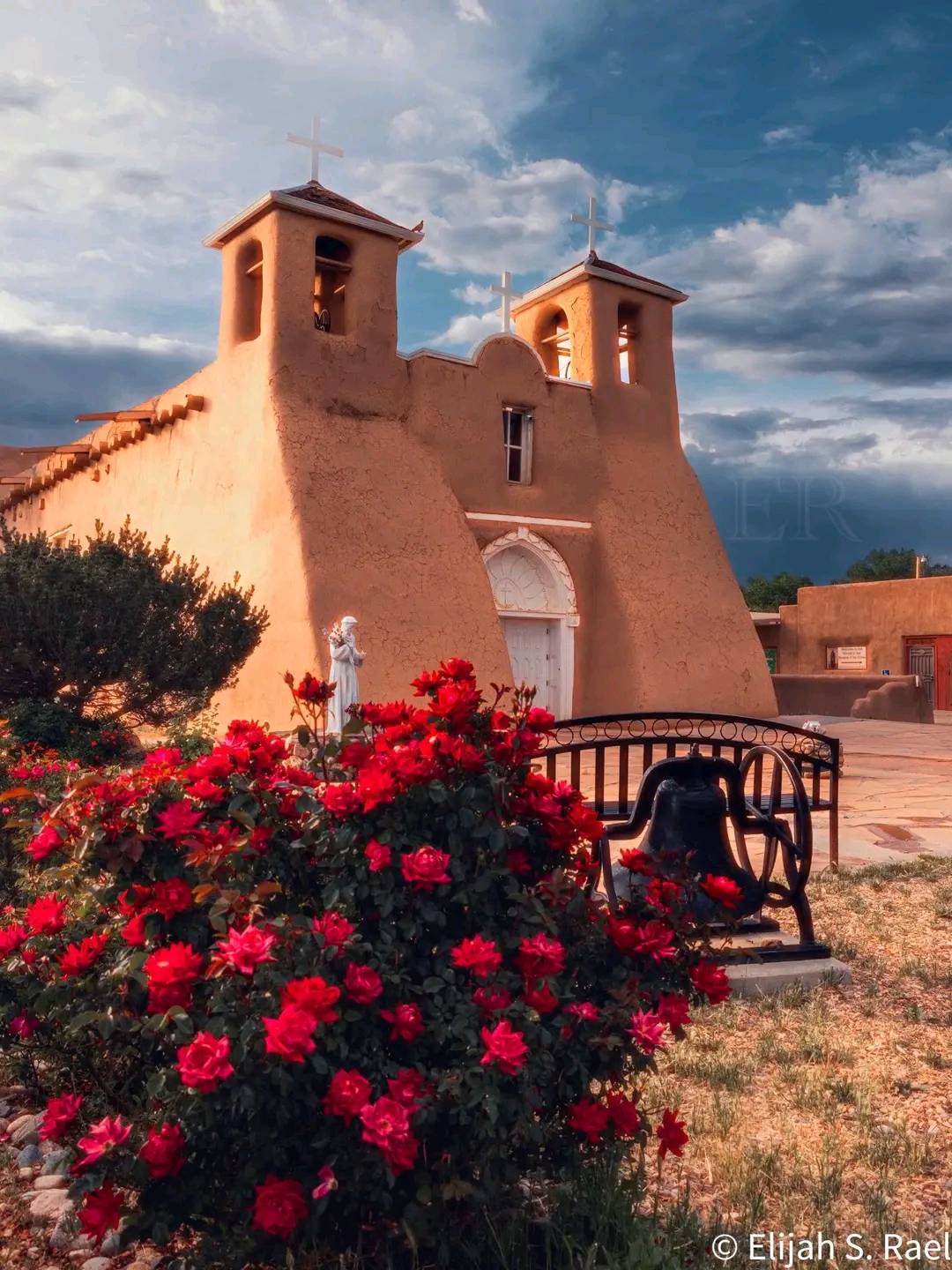 Traditional adobe doorway in Ranchos de Taos, New Mexico