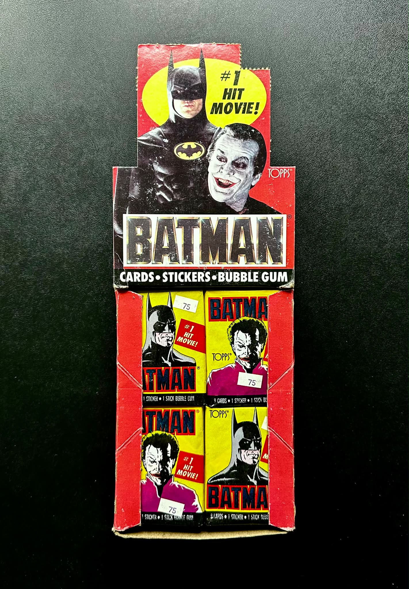 Unopened 1989 Topps Batman cards with original price tags
