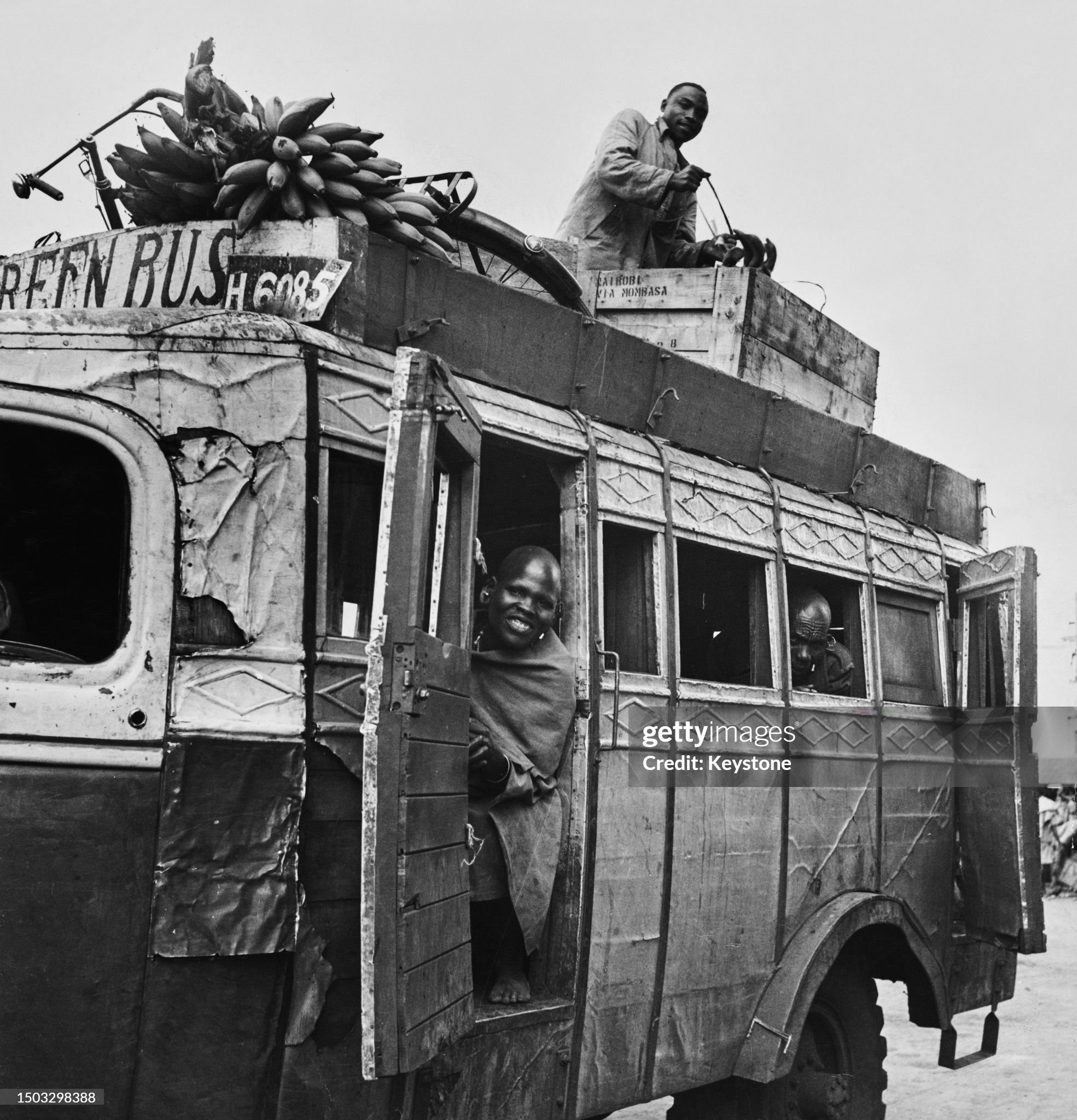 1951: A bus plying the Mombasa-Tanga (in then Tanganyika) route