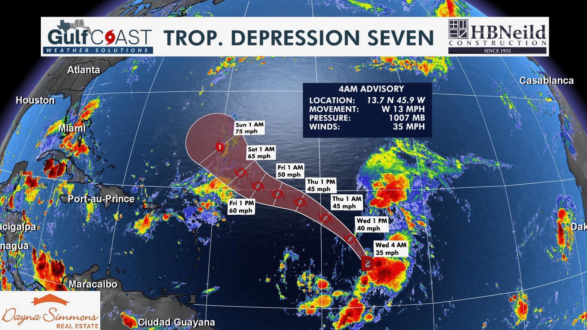 Gulf - Tropical Depression 7 has formed in the central Atlantic ...