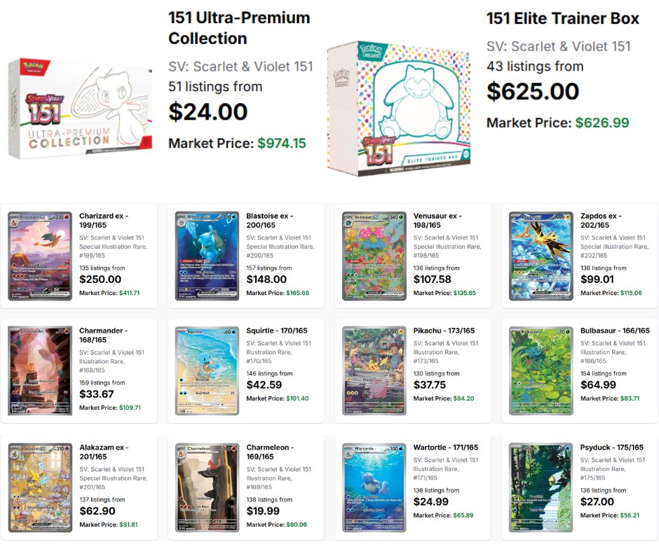 pokemon card 151 price list Booster Box (Japanese) front and back. Where to find Japanese Pokemon