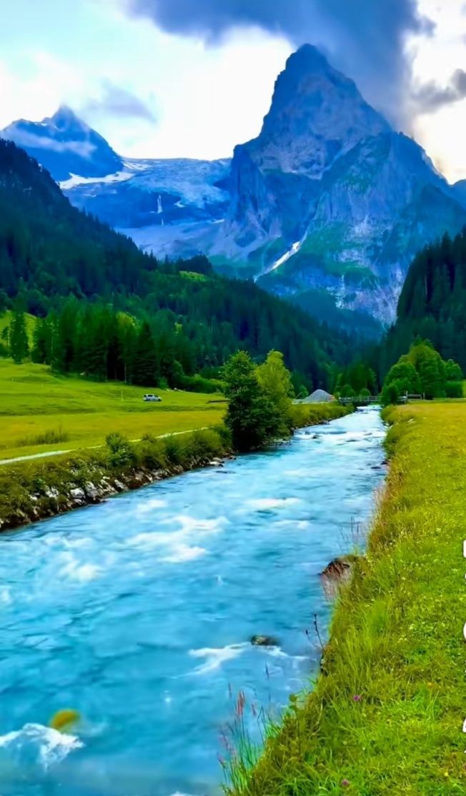 Beautiful mountain view.. river is flowing.. fresh and clean water