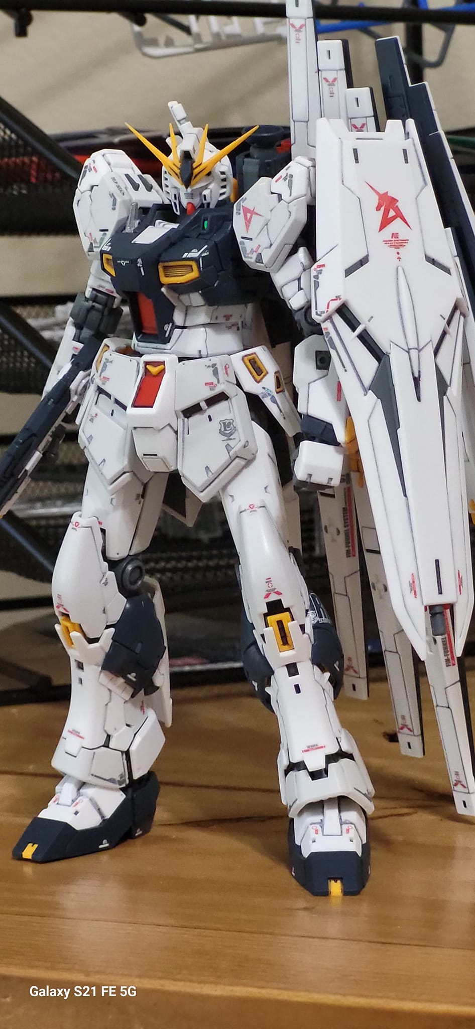 RG Nu Gundam with Delphi decals and holo foil