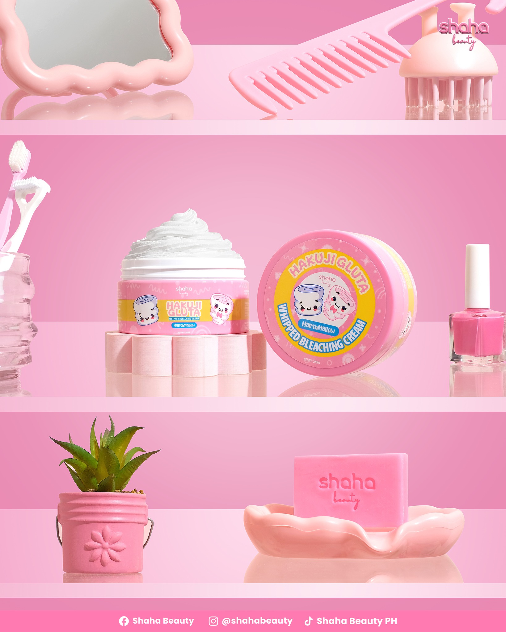 Sweet like marshmallow, strong like your glow 🍥💖 Treat your skin to the sweetness it deserves with our Hakuji Gluta collection. Soft, smooth, and radiant every day. Don't miss out on your