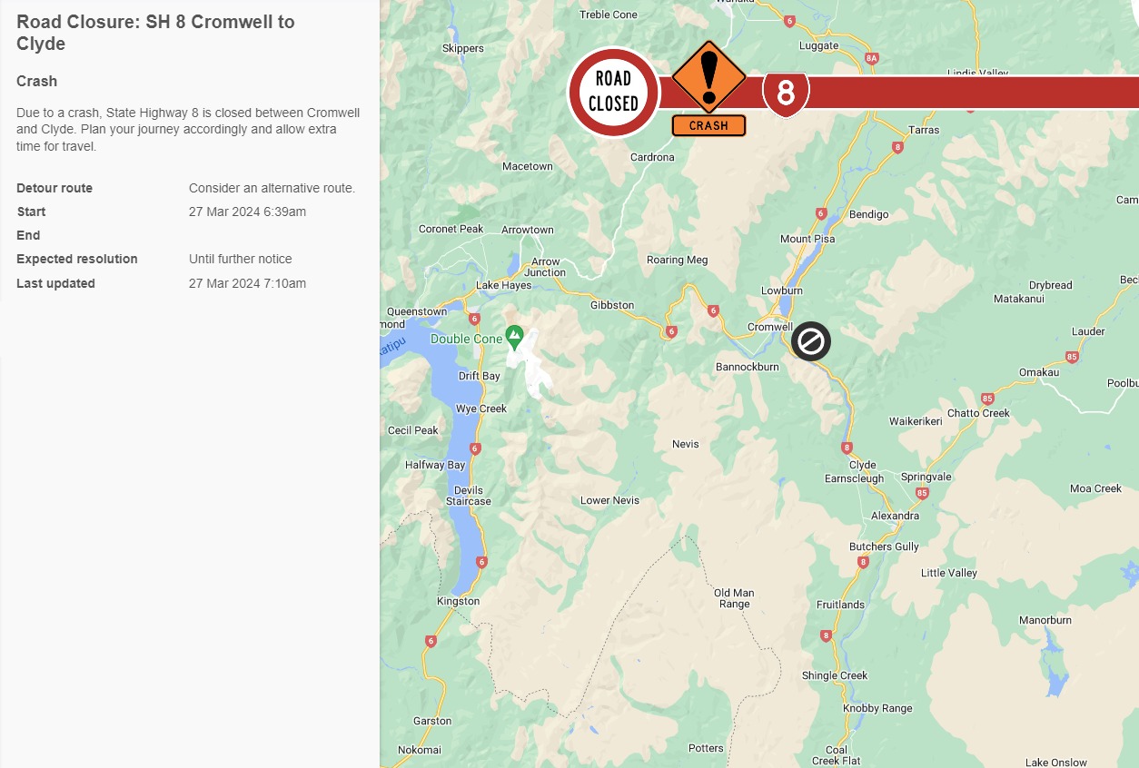 SH8... - NZ Transport Agency Waka Kotahi - Otago & Southland | Facebook