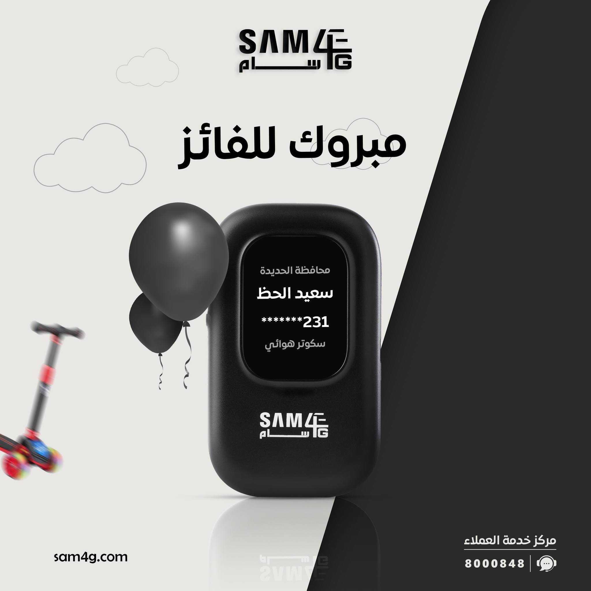 SAM 4G - مبارك لثاني عشرة فائزين بجوائز مودم سام فورجي ....
