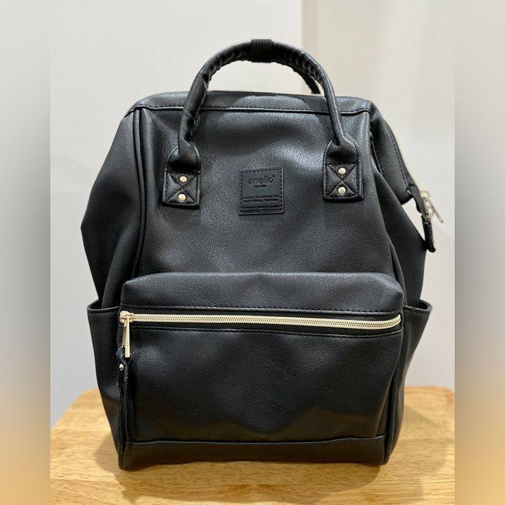 anello black leather backpack AT-C1225 2-Way Tote Backpack, Large Capacity, A4 POST, Black, F at Amazon Women's Clothing store 18 litres Number of pockets Anello small backpack - Gem