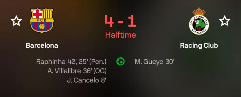 Let's go Barcelona 🔥🔥🔥🔥 土Ⅱ FCB 4-1 4 1 Halftime Barcelona