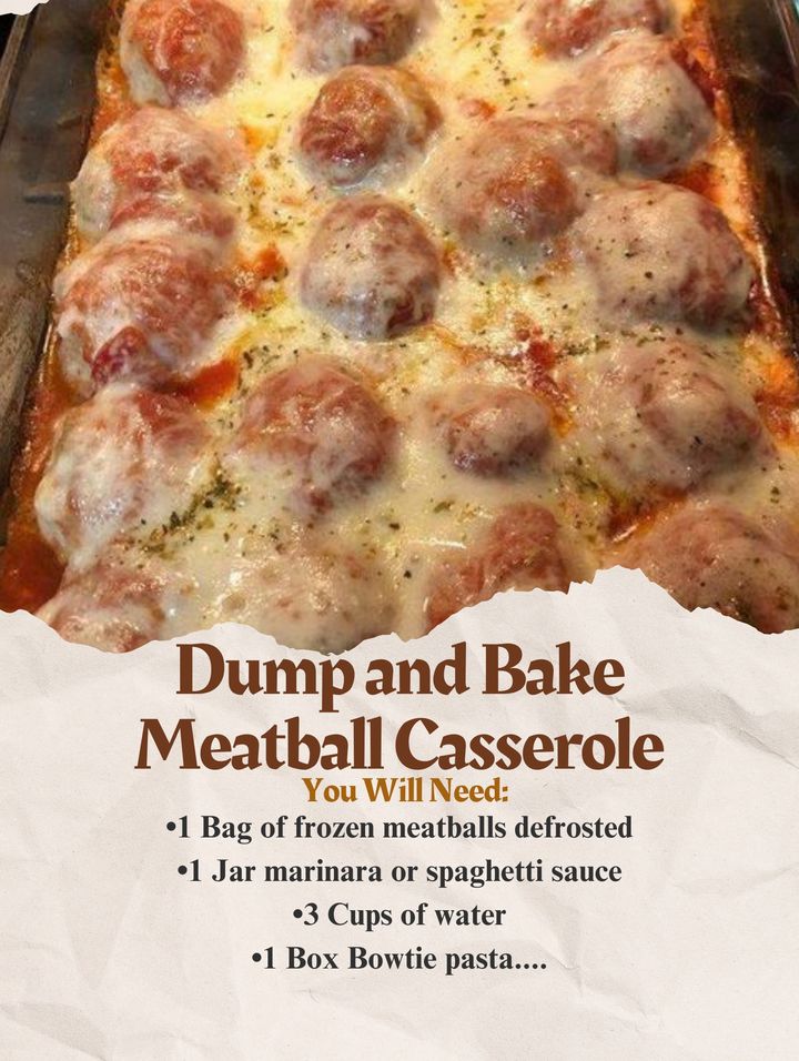 Recipe - Dump and Bake Meatball Casserole 1 Bag of frozen meatballs ...