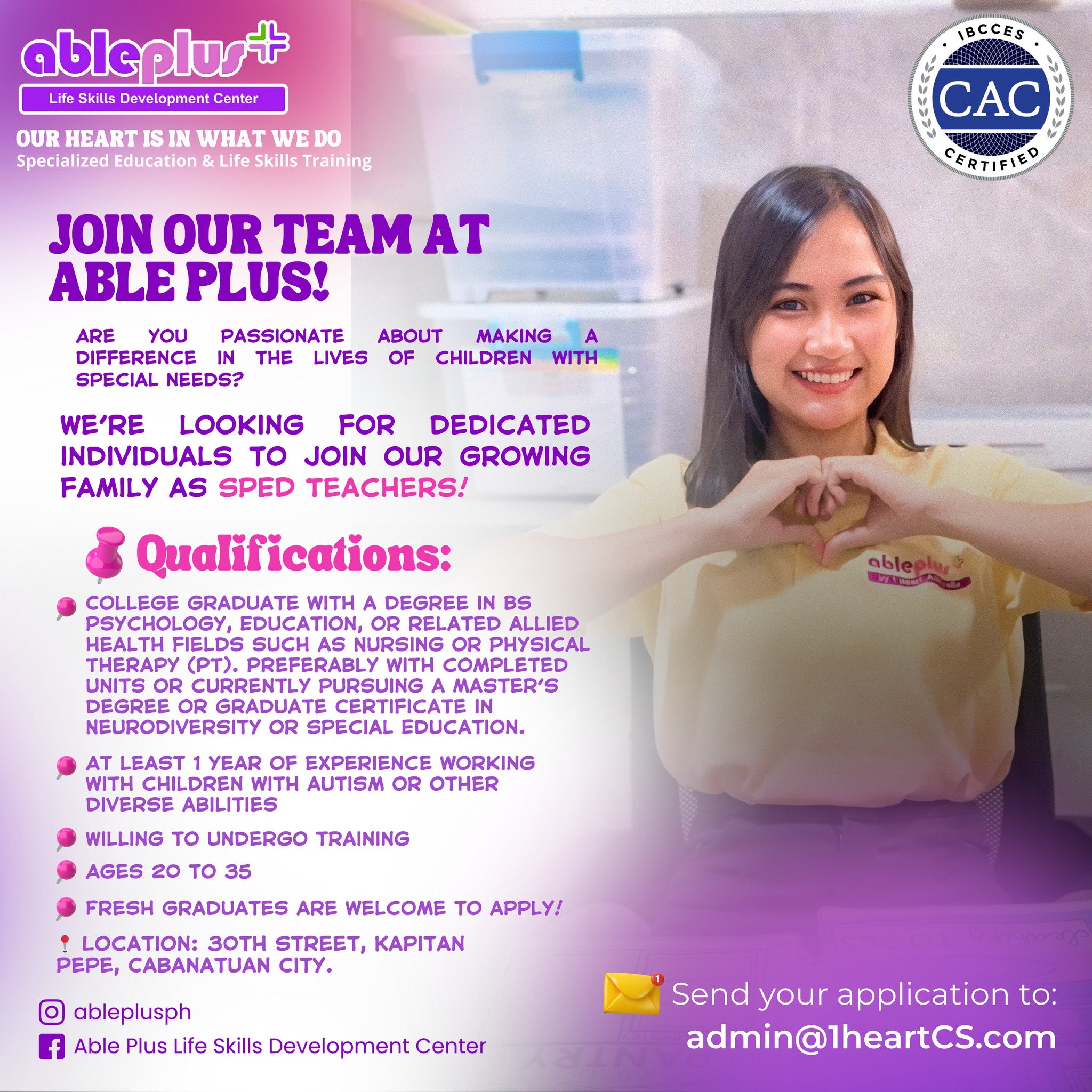 🌟 Join Our Team... - Able Plus Life Skills Development Center | Facebook
