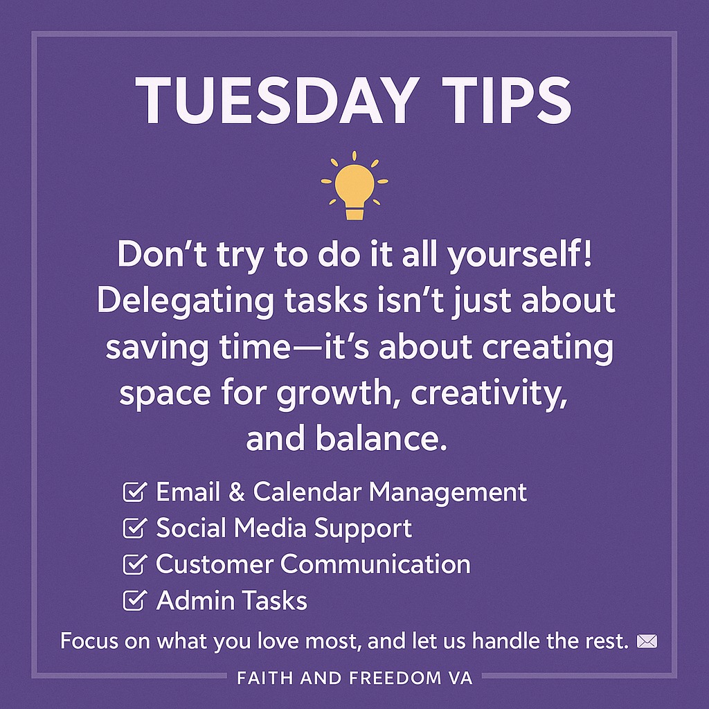 💡 Tuesday Tips 💡 Don’t try to do... - Faith and Freedom VA | Facebook