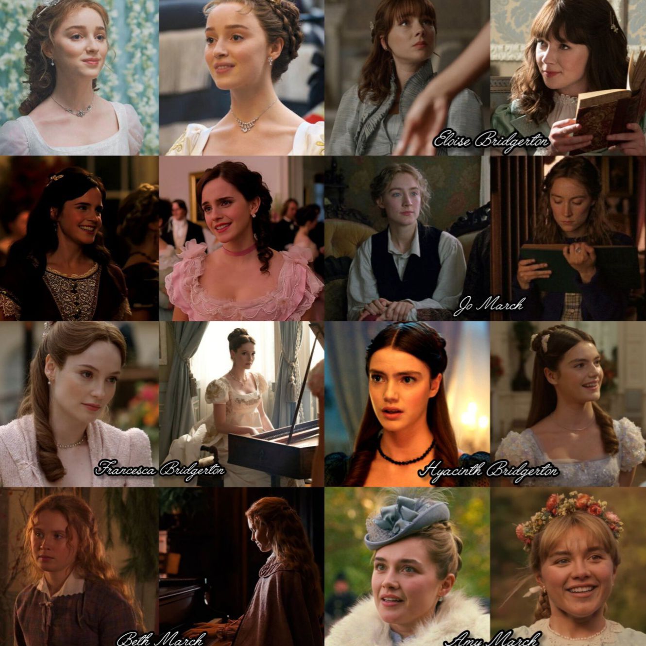 あむ Bridgerton sisters compared to Little Women's March sisters