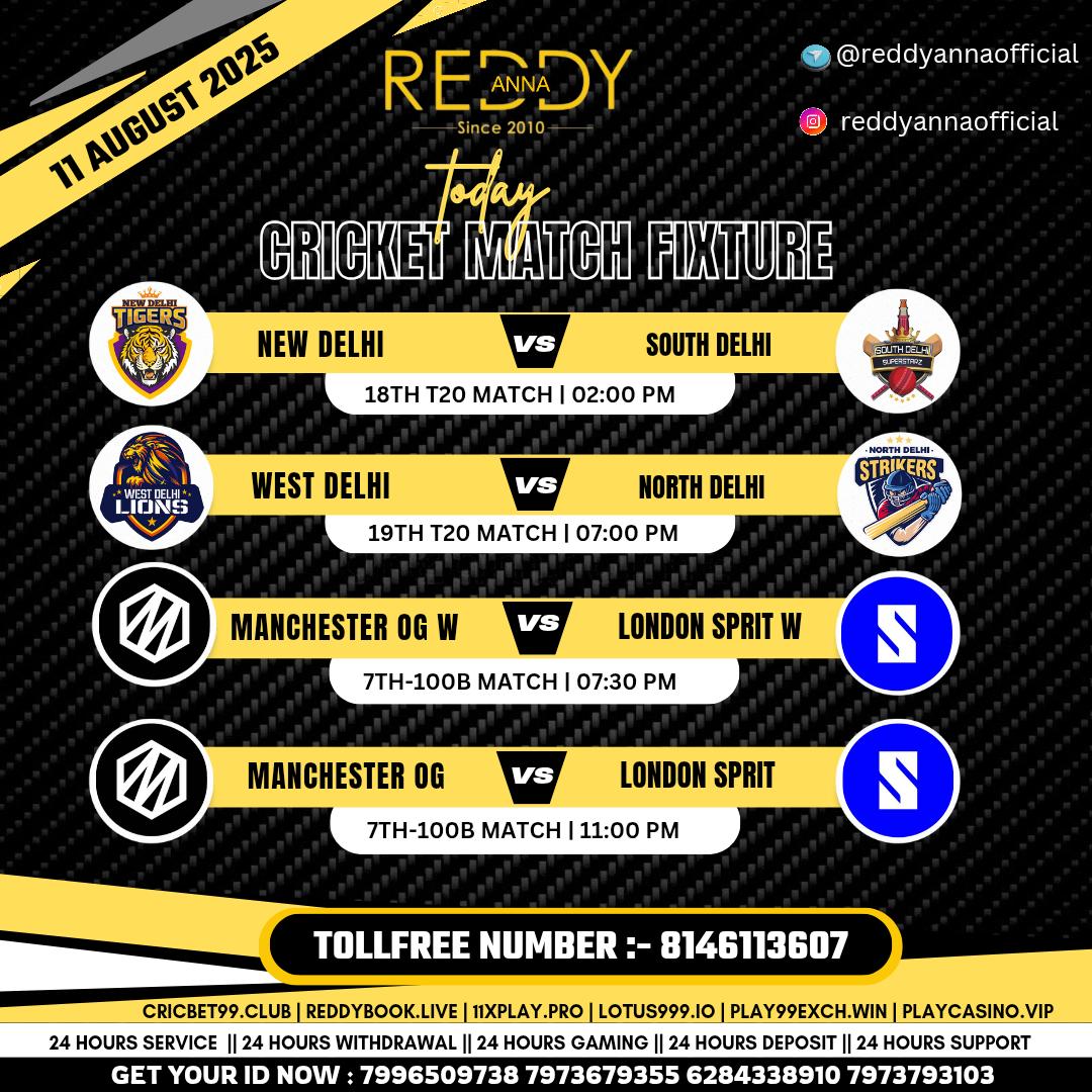 Reddy - 🏏 Today’s Cricket Line-up is Here! 🏏 Catch every ball, every ...