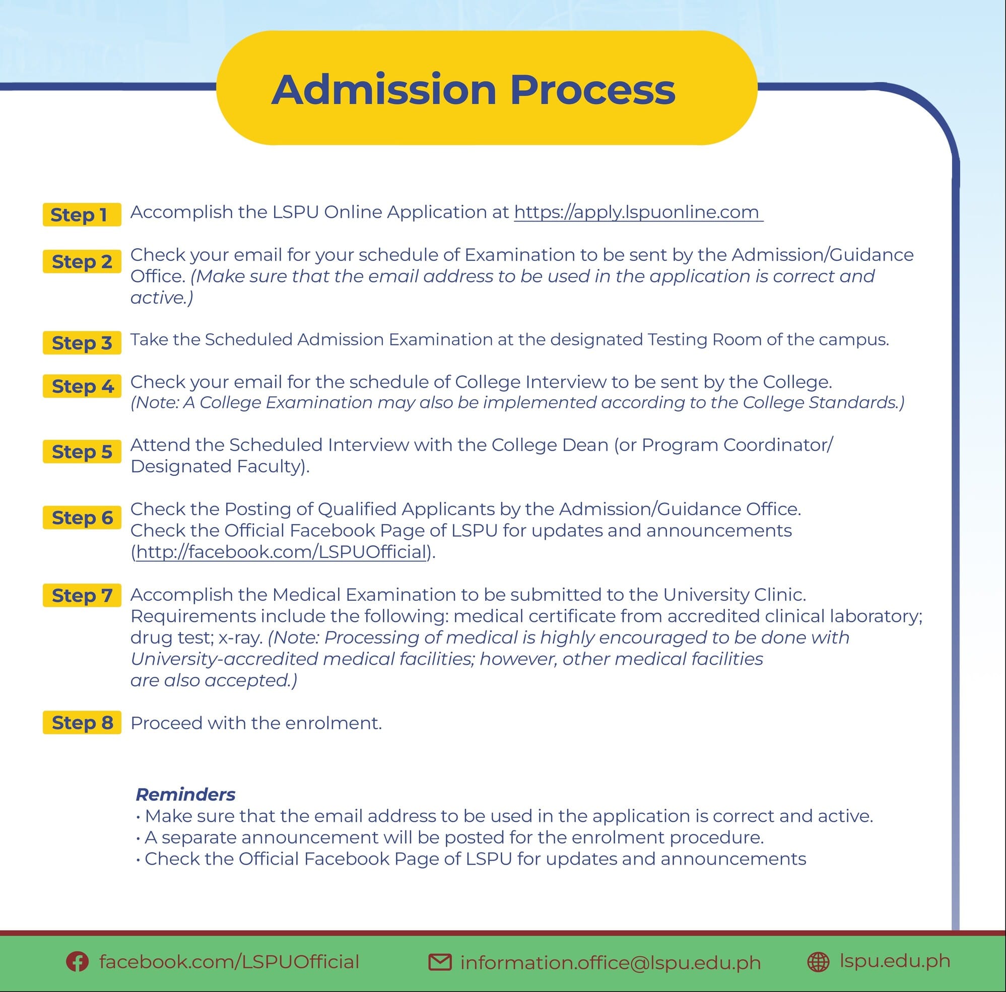 𝗟𝗦𝗣𝗨 𝗔𝗱𝗺𝗶𝘀𝘀𝗶𝗼𝗻... - Laguna State Polytechnic University | Facebook