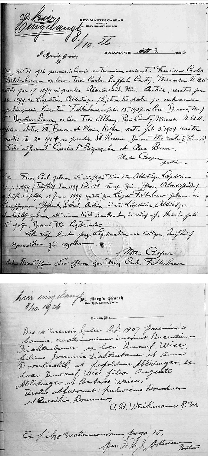 Church letters from Durand to Lower Austria These 97 years old