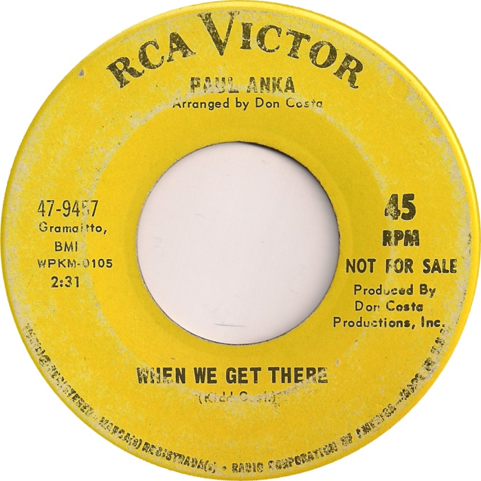 Paul Anka's debut 45rpm B-side release