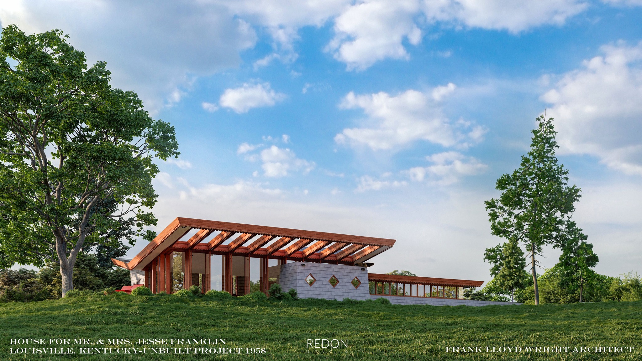 Frank Lloyd Wright's unbuilt house for Mr. & Mrs. Jesse Franklin